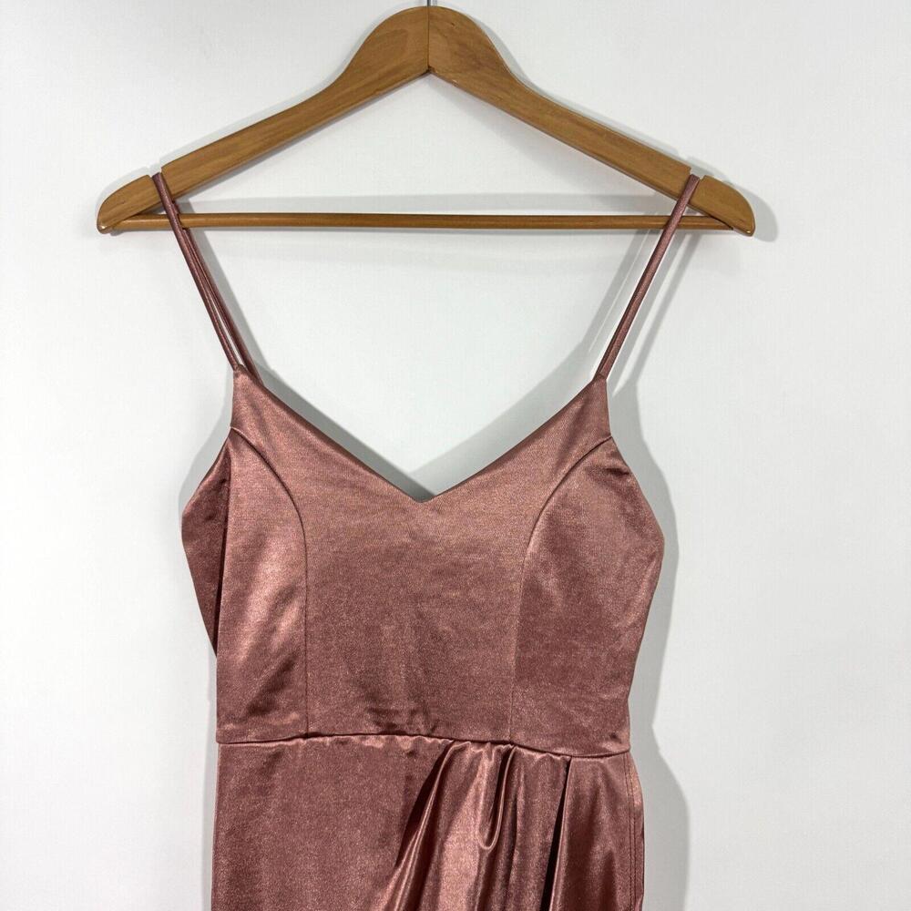 Lulus Women’s Size Small Mauve Pink Forever Your Girl Satin Bodycon Mini Dress - Picture 2 of 9